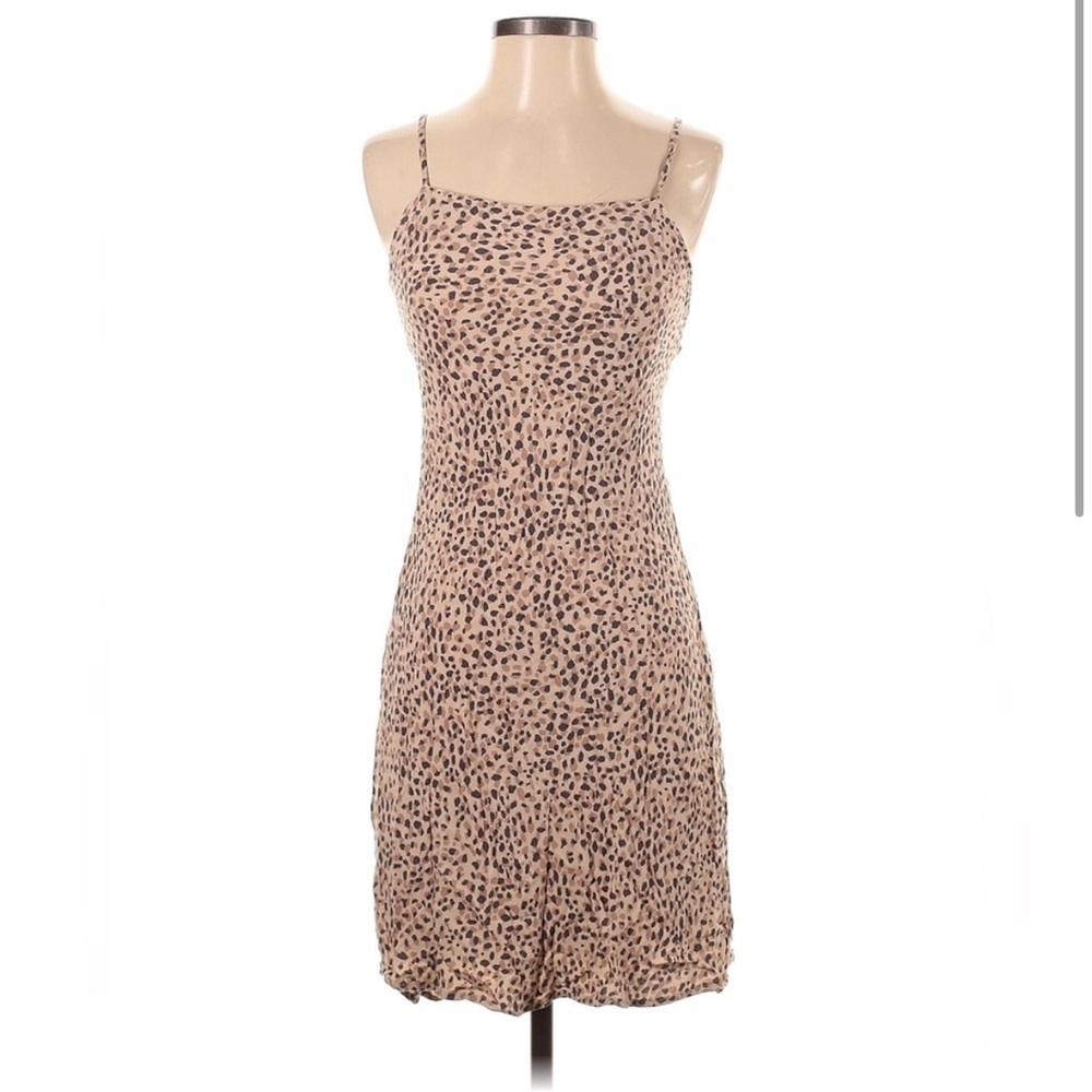 A&F Blush Leopard Print Spaghetti Strap Dress